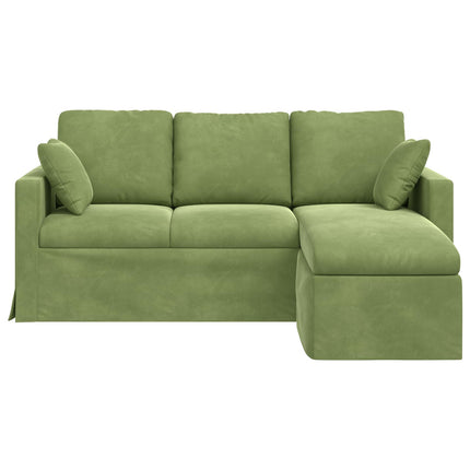 Sofa Lys grøn 178 x 134 x 80 cm Fløjl