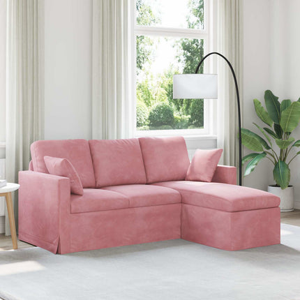 Sofa Lyserød 178 x 134 x 80 cm Fløjl
