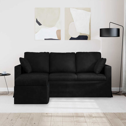 Sofa Sort 178 x 134 x 80 cm Fløjl
