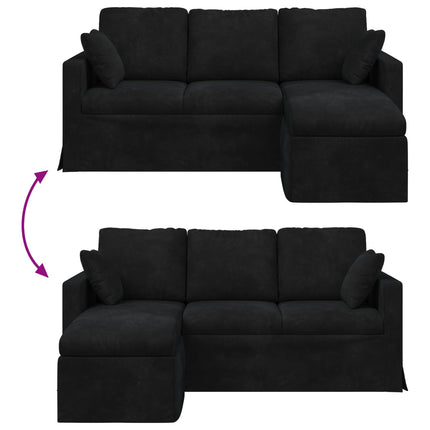 Sofa Sort 178 x 134 x 80 cm Fløjl