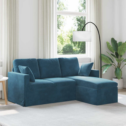 Sofa Blå 178 x 134 x 80 cm Fløjl