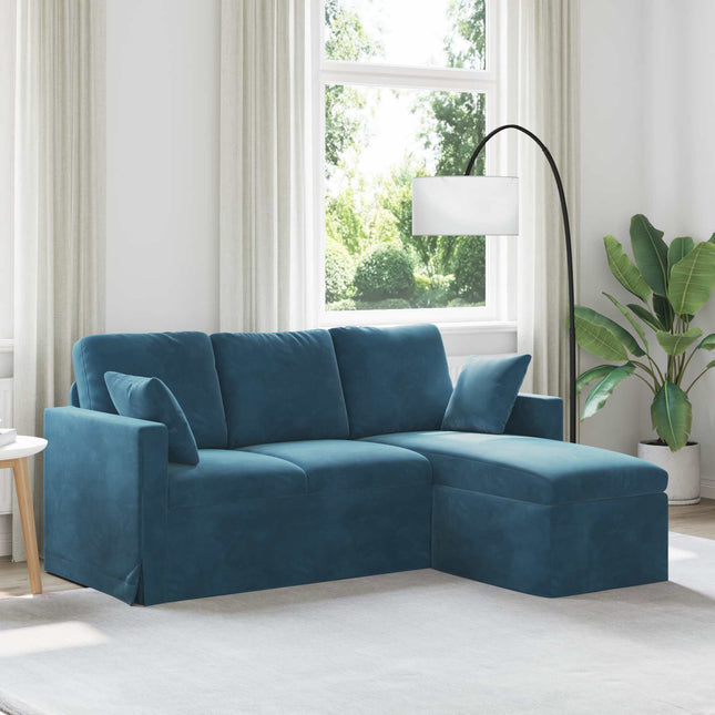 Sofa Blå 178 x 134 x 80 cm Fløjl