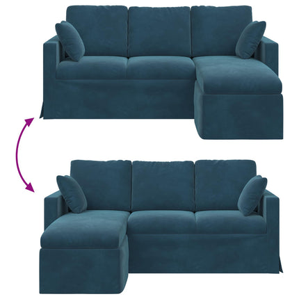 Sofa Blå 178 x 134 x 80 cm Fløjl