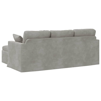 Sofa Lysegrå 198 x 134 x 80 cm Fløjl