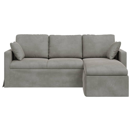 Sofa Lysegrå 198 x 134 x 80 cm Fløjl