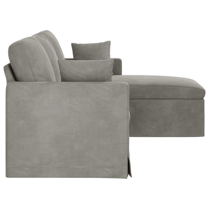 Sofa Lysegrå 198 x 134 x 80 cm Fløjl