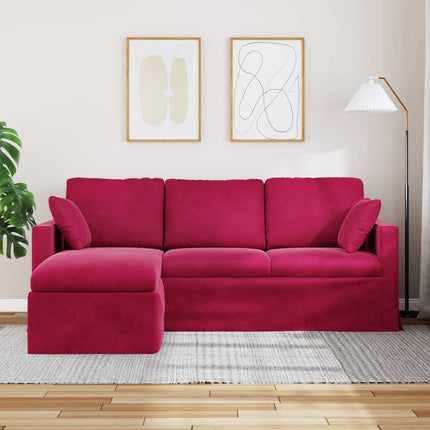 Sofa Vinrød 198 x 134 x 80 cm Fløjl