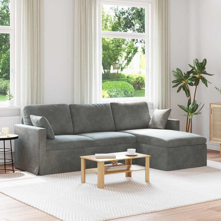 Sofa Mørkegrå 228 x 134 x 80 cm Fløjl