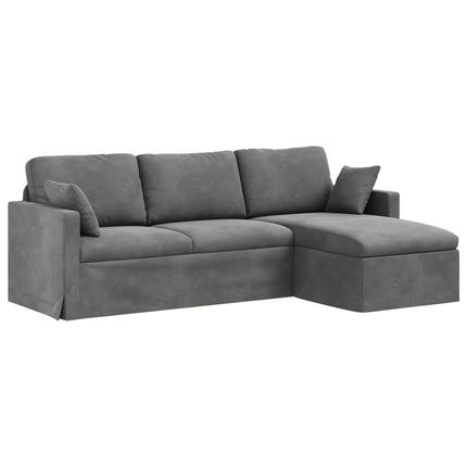 Sofa Mørkegrå 228 x 134 x 80 cm Fløjl