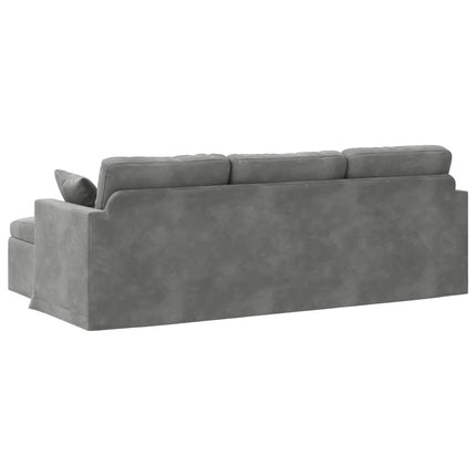 Sofa Mørkegrå 228 x 134 x 80 cm Fløjl