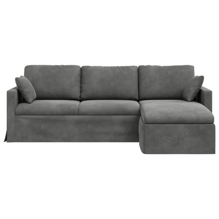 Sofa Mørkegrå 228 x 134 x 80 cm Fløjl