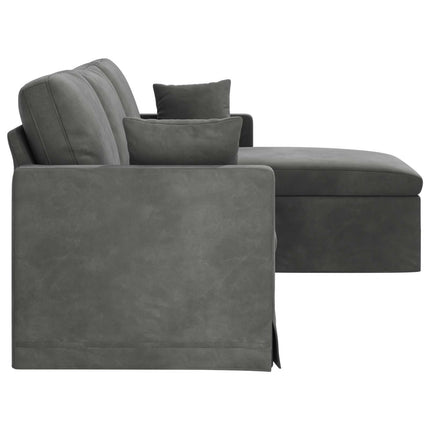 Sofa Mørkegrå 228 x 134 x 80 cm Fløjl