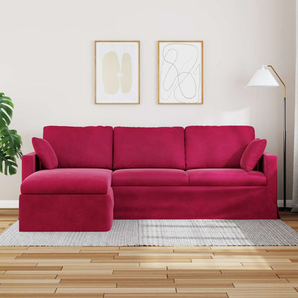 Sofa Vinrød 228 x 134 x 80 cm Fløjl