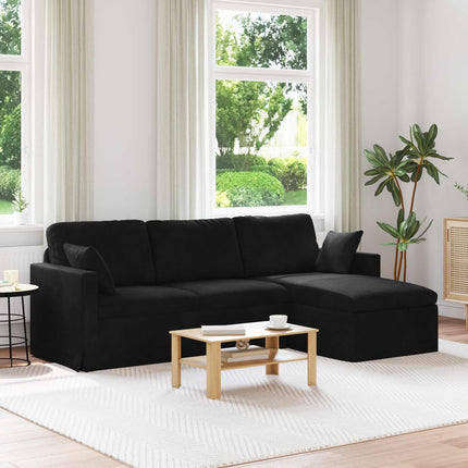 Sofa Sort 228 x 134 x 80 cm Fløjl