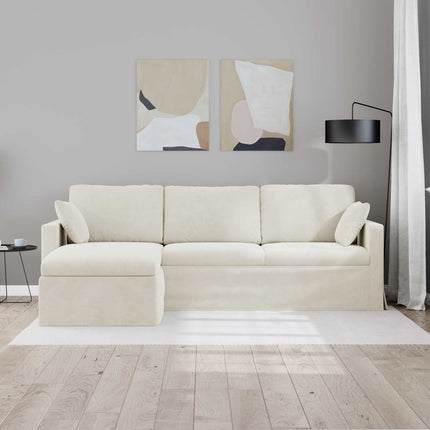 Sofa Creme 228 x 134 x 80 cm Fløjl
