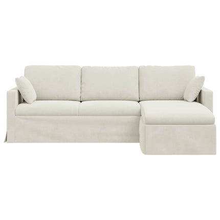 Sofa Creme 228 x 134 x 80 cm Fløjl