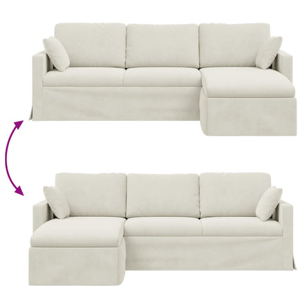Sofa Creme 228 x 134 x 80 cm Fløjl