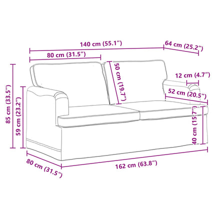 Sofa Mørkegrøn 162 x 80 x 85 cm Stof