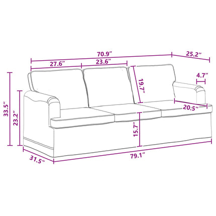 Sofa Mørkegrå 201 x 80 x 85 cm Stof