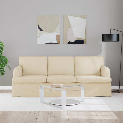 Sofa Creme 201 x 80 x 85 cm Stof