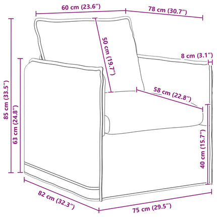 Sofa Sort 75 x 82 x 85 cm Stof