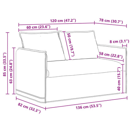 Sofa Mørkegrøn 136 x 82 x 85 cm Stof