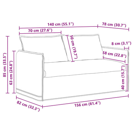 Sofa Blå 156 x 82 x 85 cm Stof
