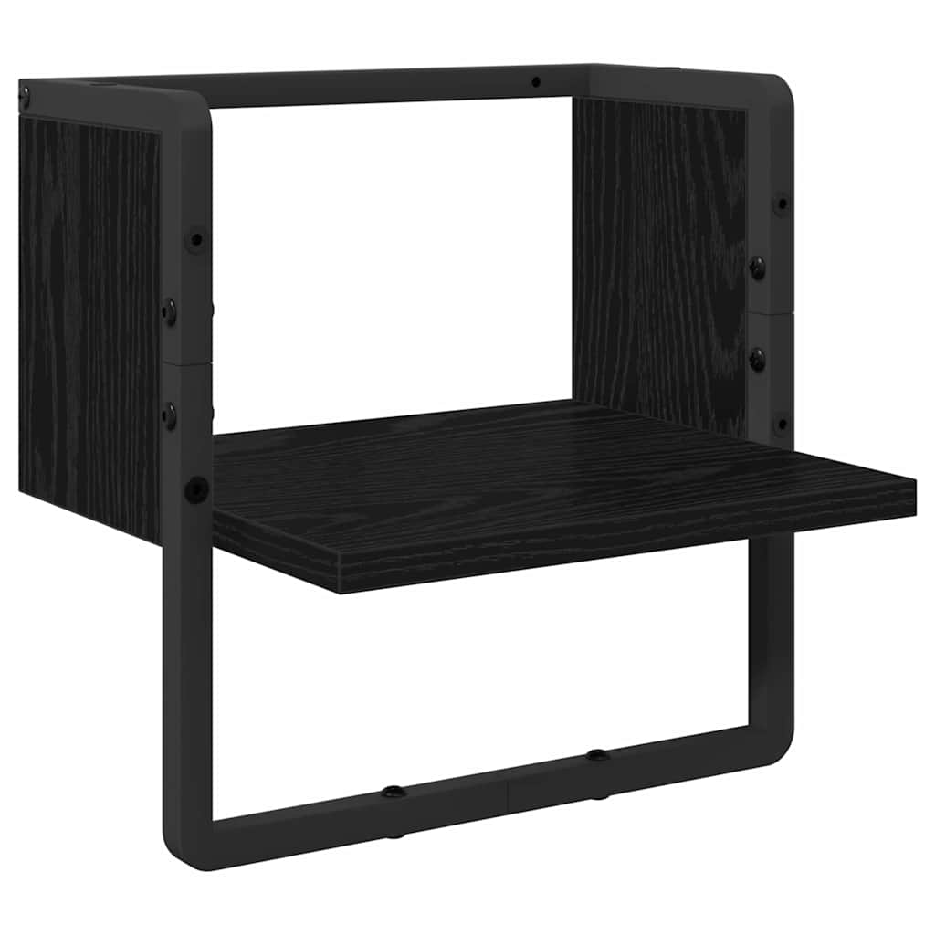 Væghylde med hylde Sort eg 30 x 25 x 30 cm Konstrueret træ