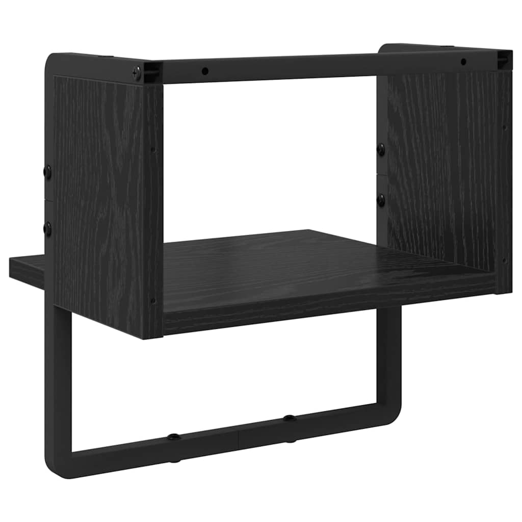 Væghylde med hylde Sort eg 30 x 25 x 30 cm Konstrueret træ