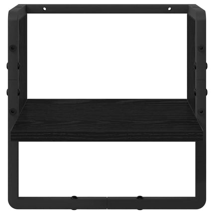 Væghylde Vægmonteret Sort eg 30 x 25 x 30 cm Konstrueret træ
