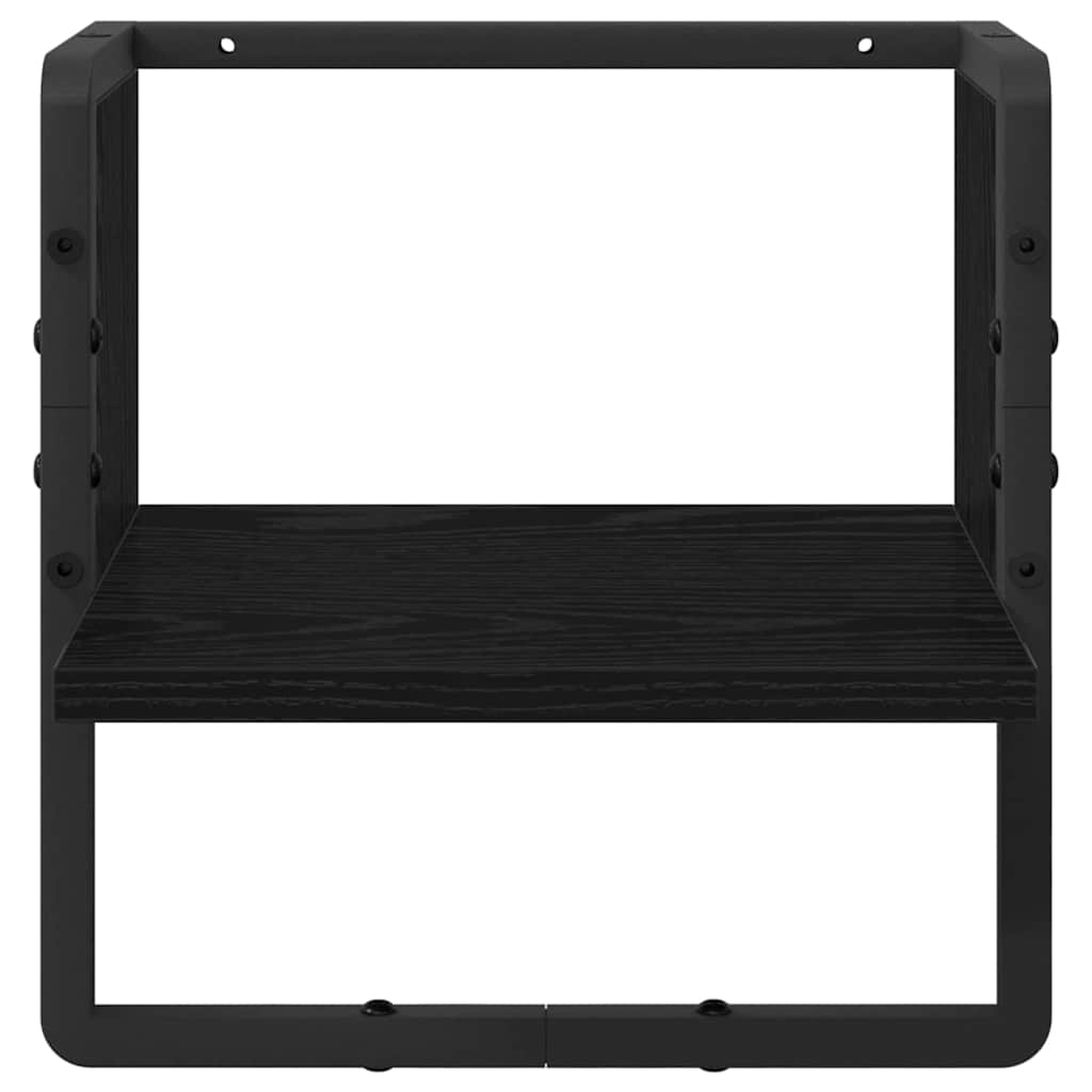 Væghylde med hylde Sort eg 30 x 25 x 30 cm Konstrueret træ