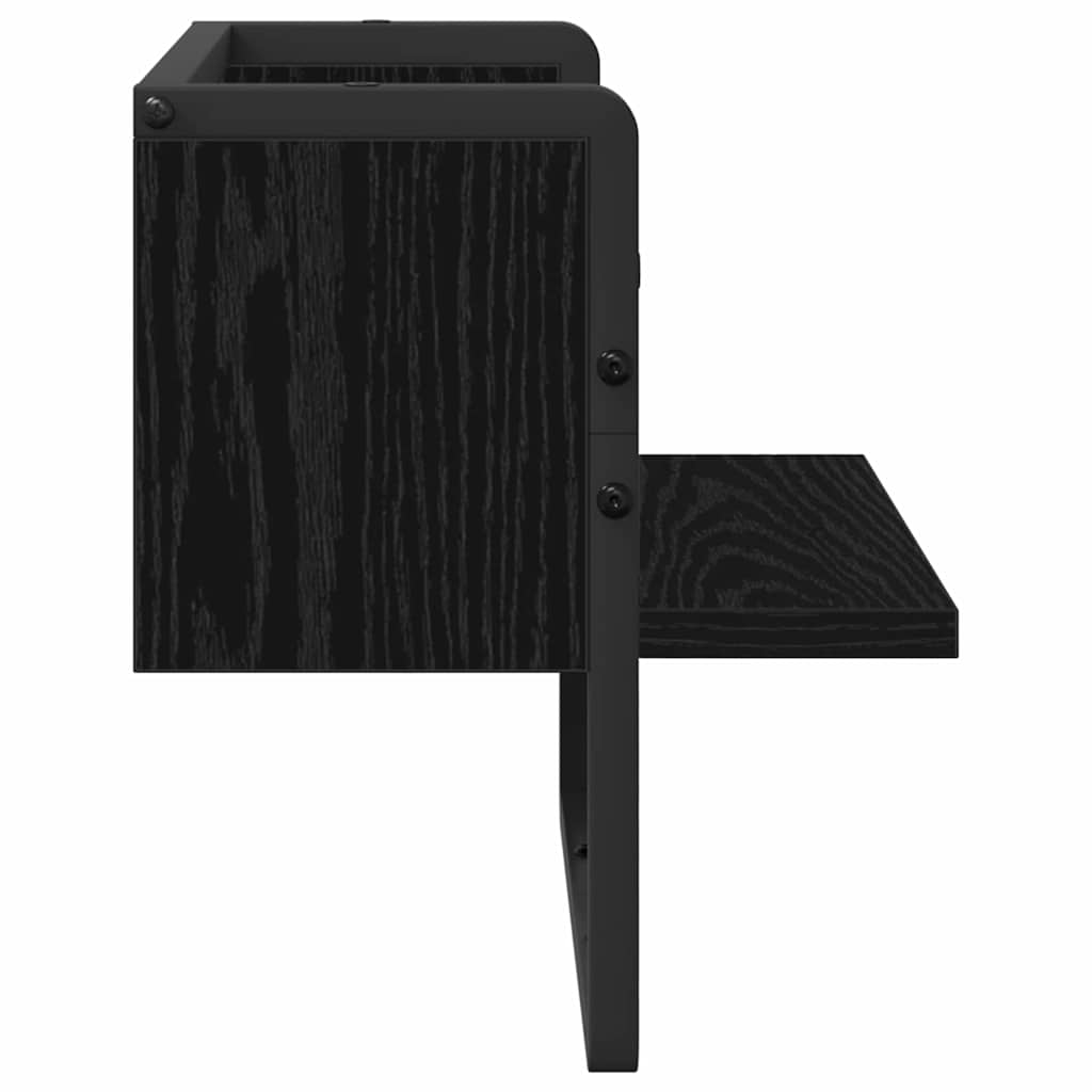 Væghylde med hylde Sort eg 30 x 25 x 30 cm Konstrueret træ