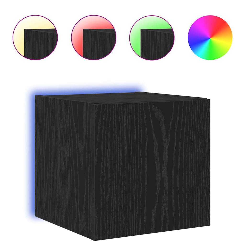 TV vægskab Sort eg 30,5 x 35 x 30 cm Konstrueret træ