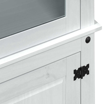 Display Skab Hvid 103.5 x 42 x 180 cm Massiv fyrretræ