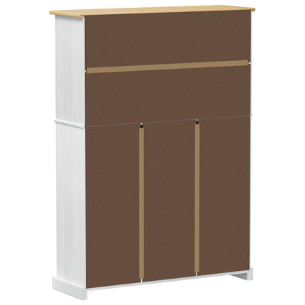 Sko skab med hylde Corona Hvid 99 x 32 x 138 cm Massiv fyrretræ