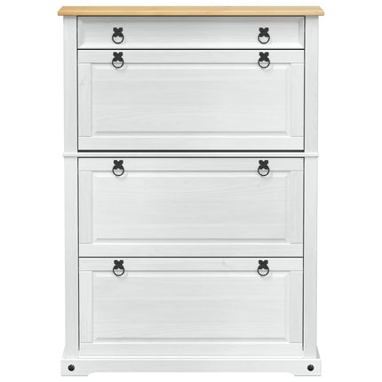 Sko skab med hylde Corona Hvid 99 x 32 x 138 cm Massiv fyrretræ