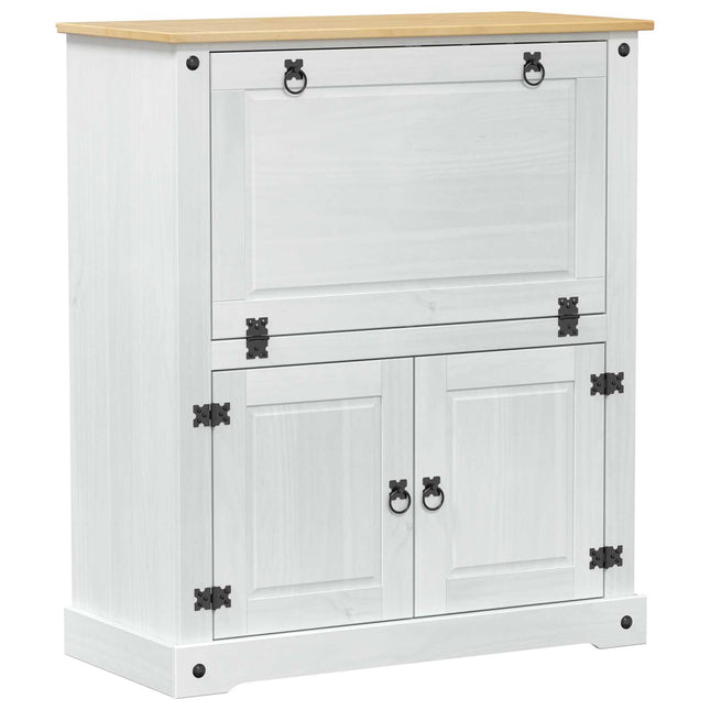 Vinskab Hvid 97 x 45 x 114 cm Massiv fyrretræ