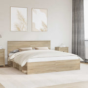 Sengestel med hovedgærde Sonoma 200 x 200 cm Konstrueret træ