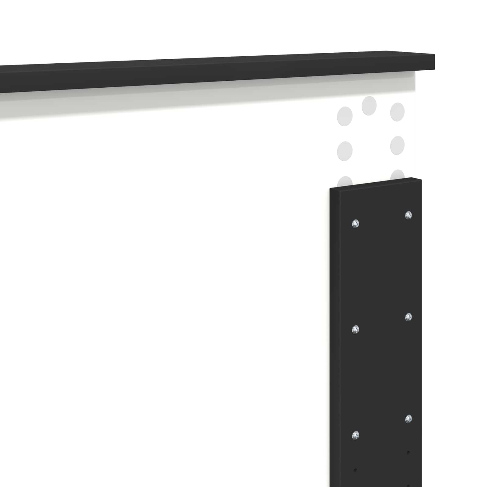 Sengestel med hovedgærde Sort 180 x 200 cm Konstrueret træ