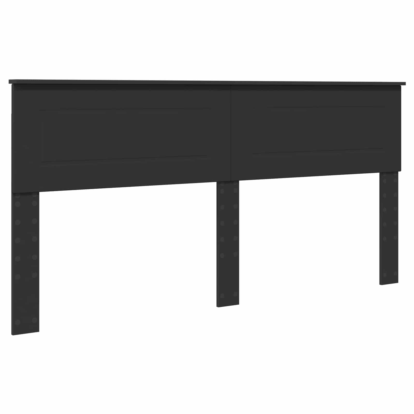 Sengestel med hovedgærde Sort 180 x 200 cm Konstrueret træ