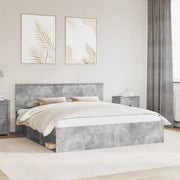 Sengestel med hovedgærde Beton 180 x 200 cm Konstrueret træ