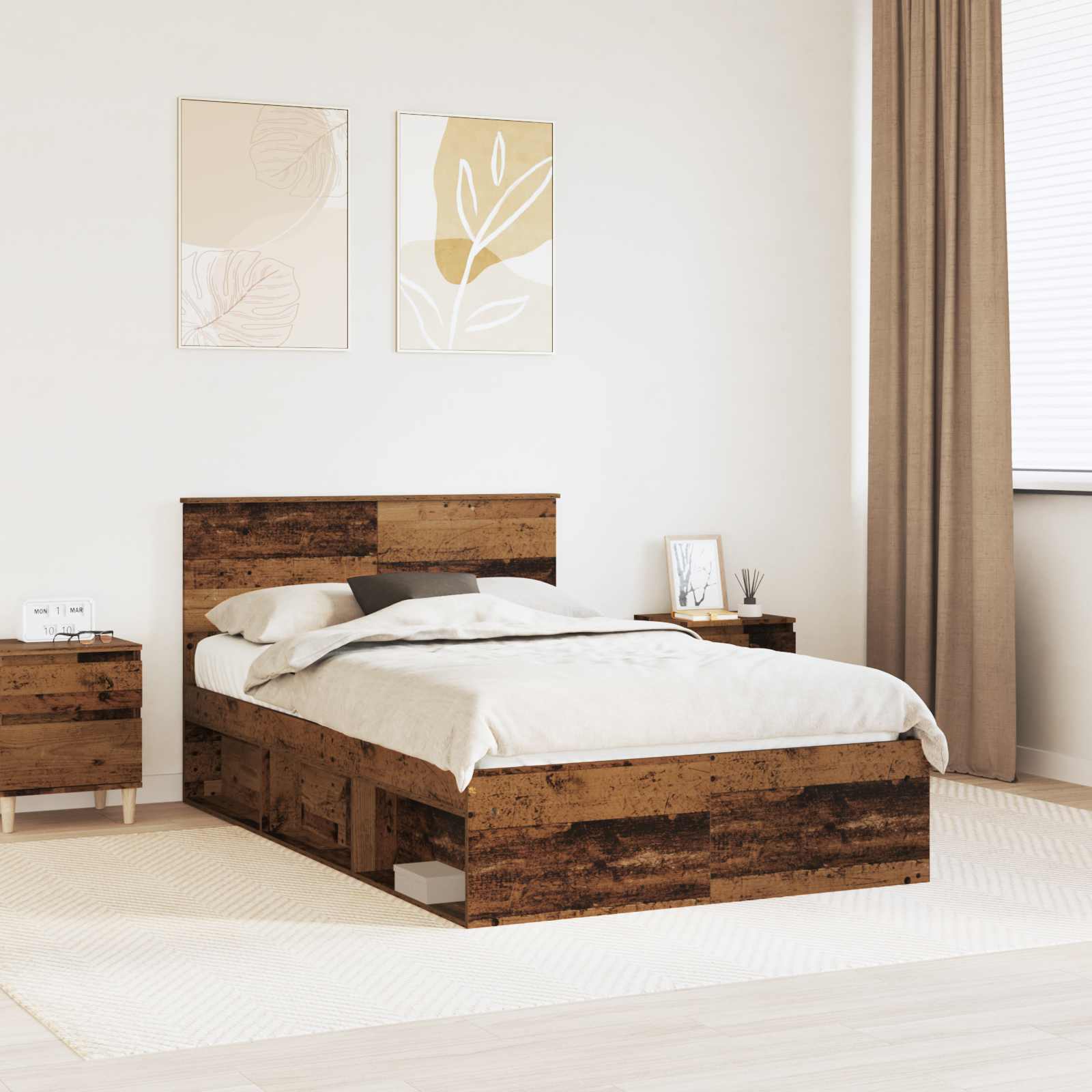 Sengestel Gammelt træ 120 x 190 cm Konstrueret træ