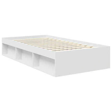 Sengestel med hovedgærde Hvid 100 x 200 cm Konstrueret træ