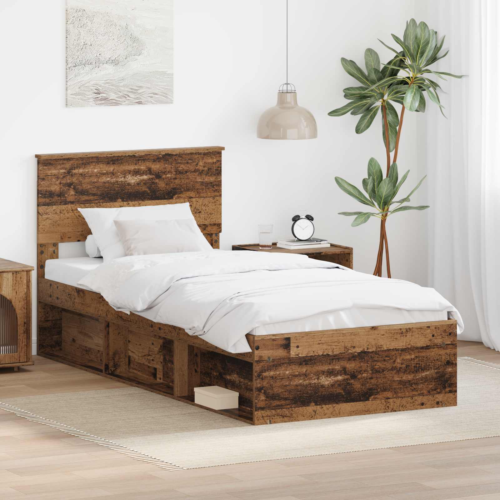 Sengestel Gammelt træ 100 x 200 cm Konstrueret træ