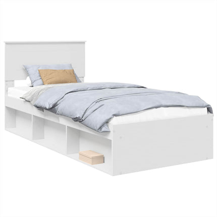 Sengestel med hovedgærde Hvid 90 x 190 cm Konstrueret træ