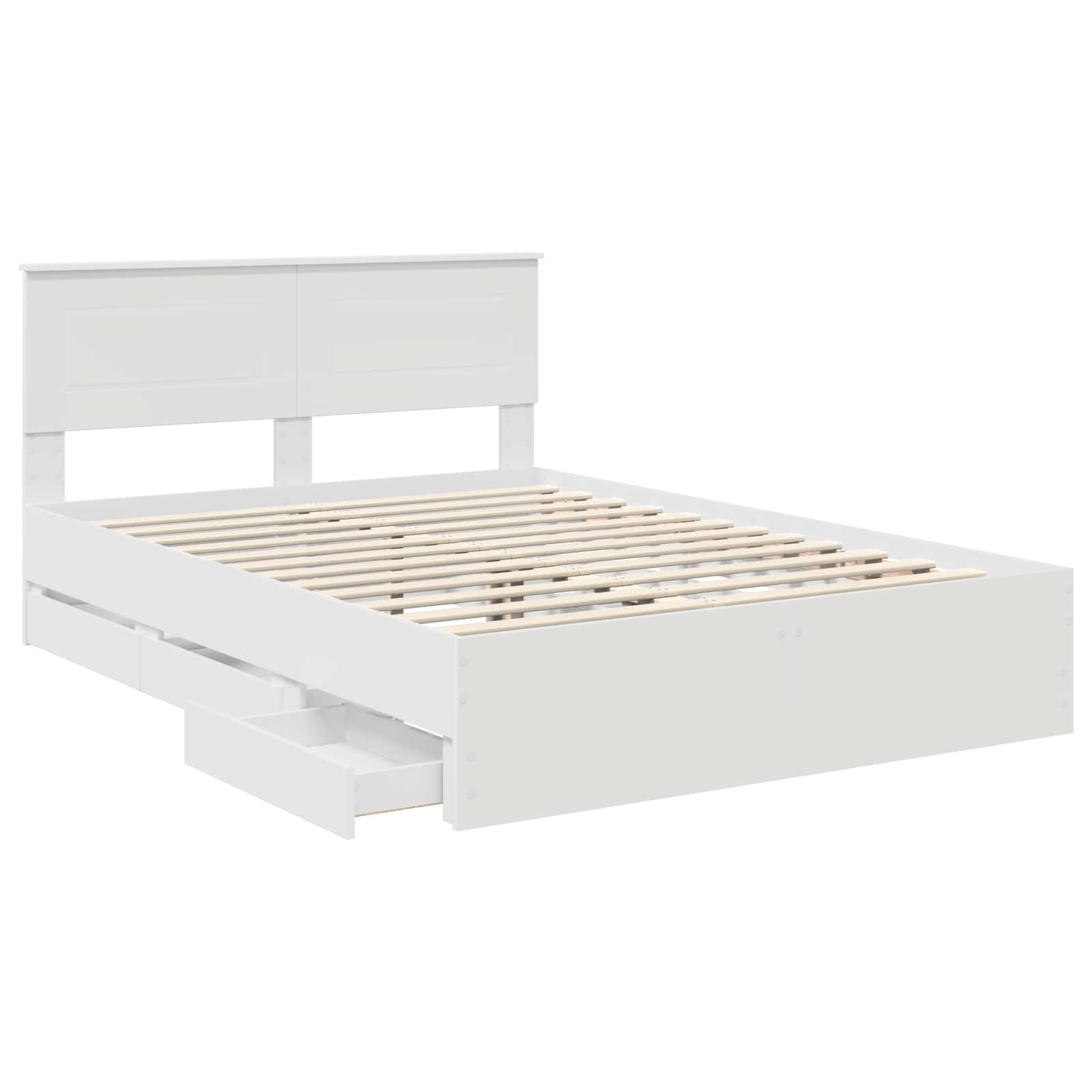 Sengestel med skuffe Hvid 160 x 200 cm Ingeniørtræ