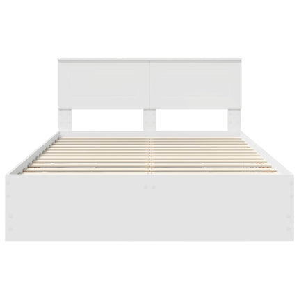 Sengestel med skuffe Hvid 140 x 190 cm Ingeniørtræ