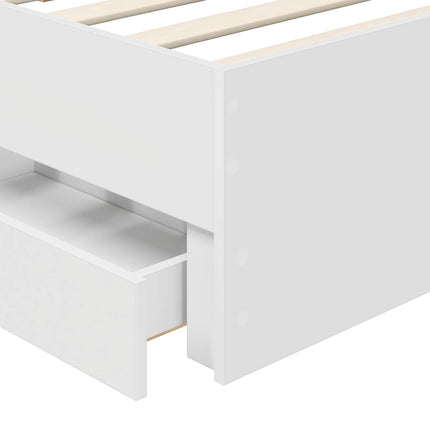 Sengestel med skuffe Hvid 90 x 200 cm Ingeniørtræ