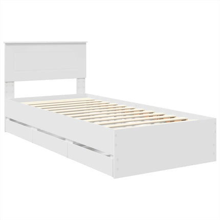 Sengestel med skuffe Hvid 90 x 200 cm Ingeniørtræ