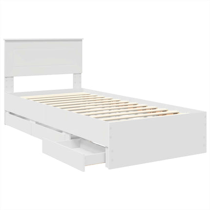 Sengestel med skuffe Hvid 90 x 200 cm Ingeniørtræ
